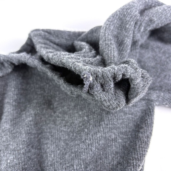 NWT Madewell Plush Square Neck Smocked Shirt Womens Sz M Charcoal Gray Peasant - Picture 14 of 14